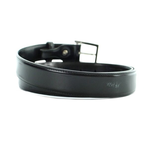 Bvlgari Belt Silver Leather Logo 110 44 Black main image 7